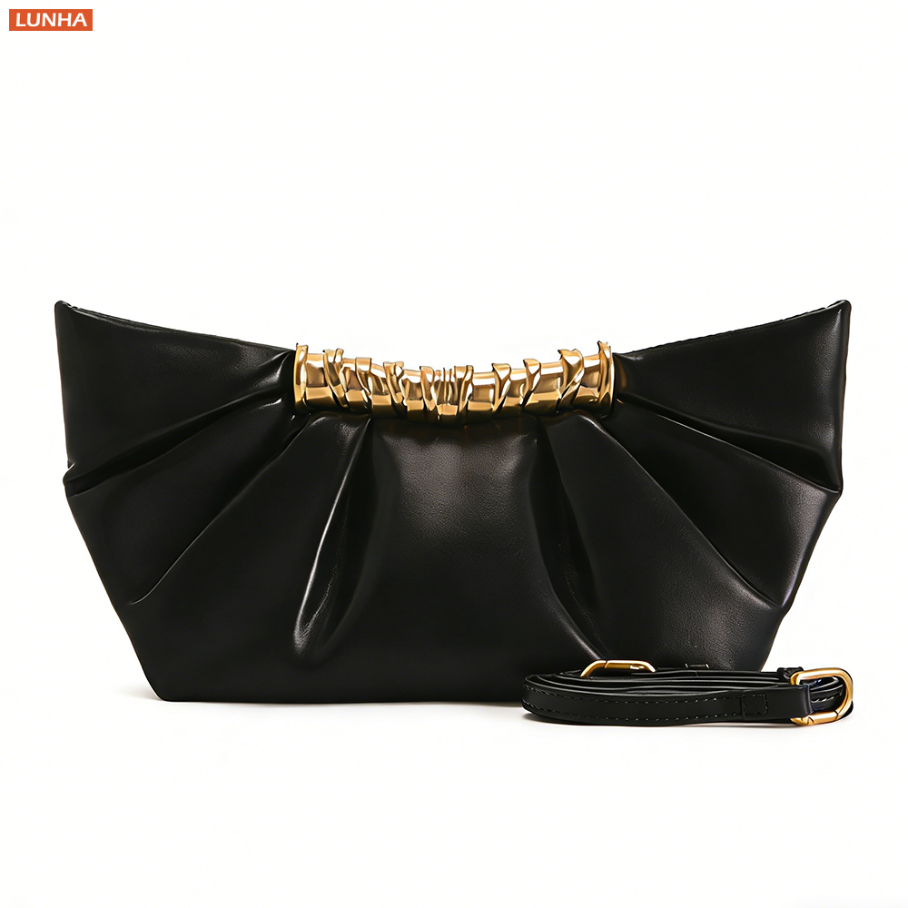 Luxury Bags Vegan - Women Luxury Design Party Clutch Ruched