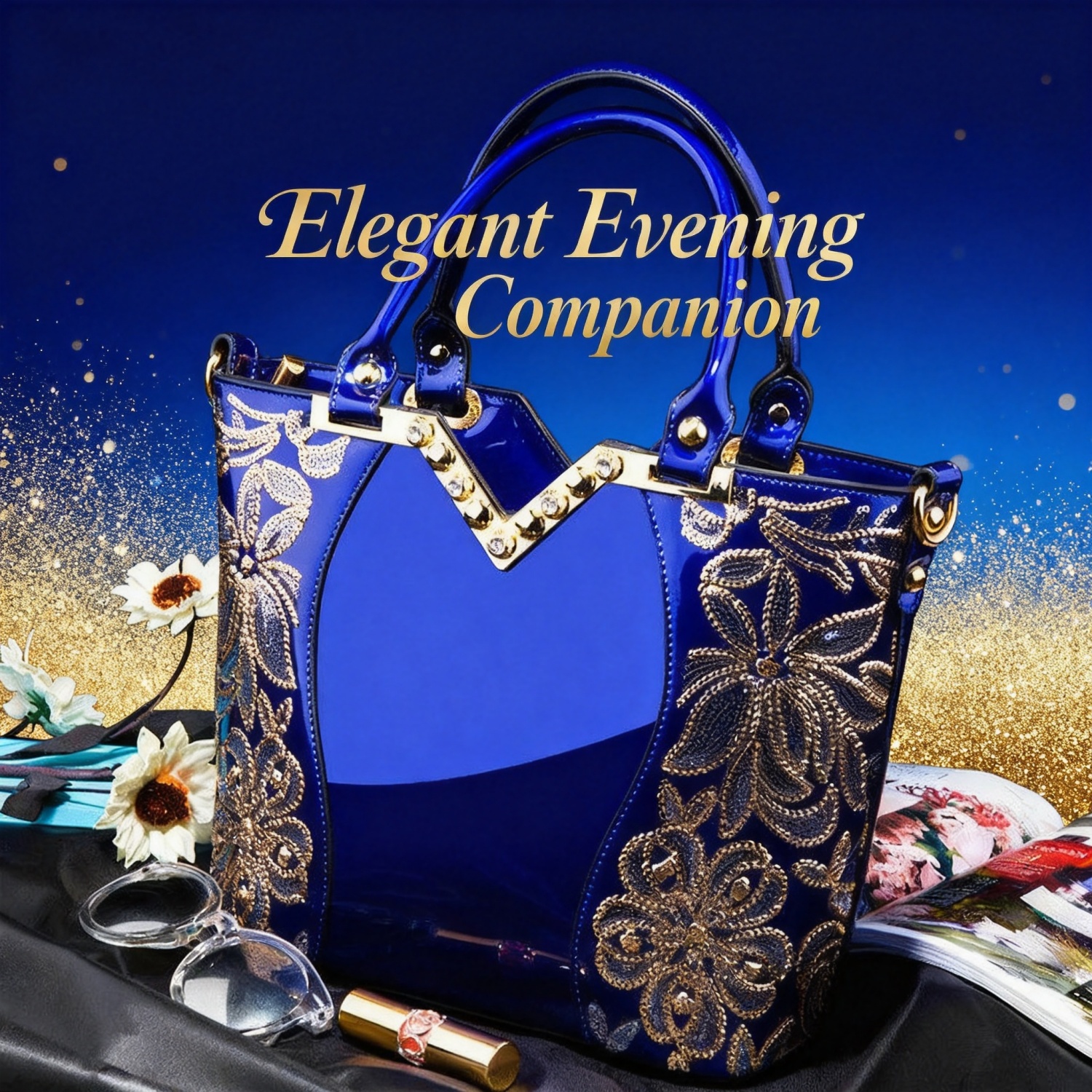 Top Handle Patent Bag - Luxury Crocodile Embossed Shell Handbag Women