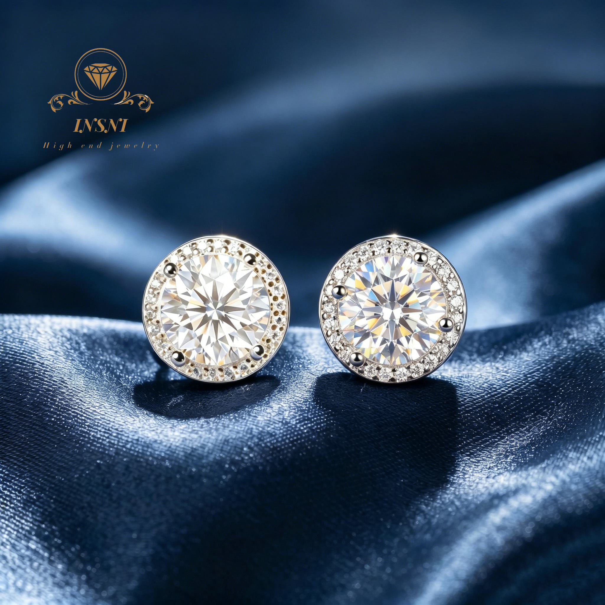 Luxury Bags Dropshipping - D-color Moissanite Sterling Silver Stud Earrings