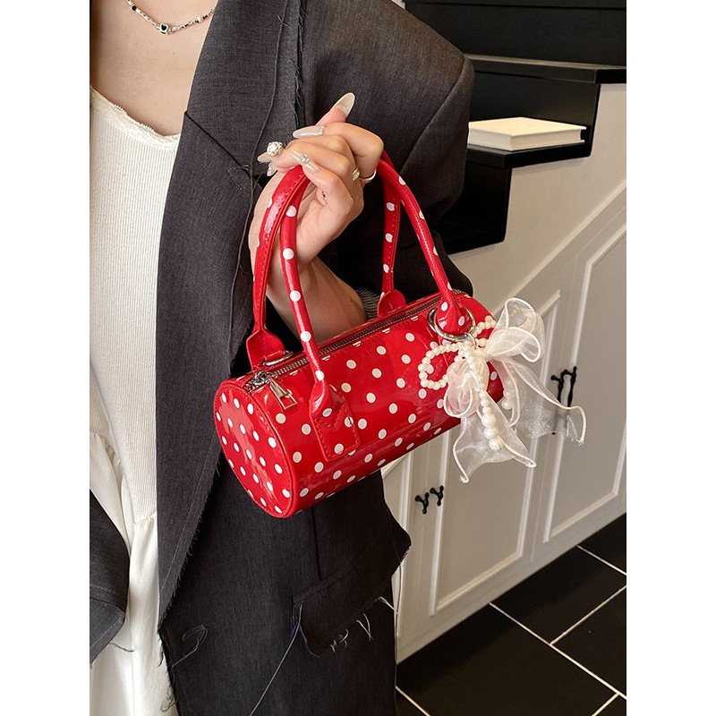 Women's Cute Polka Dot  Handba - Top Handle Patent Bag บทวิจารณ์และราคา