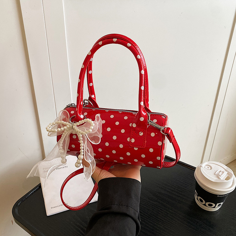 Women's Cute Polka Dot  Handba - Top Handle Patent Bag บทวิจารณ์และราคา