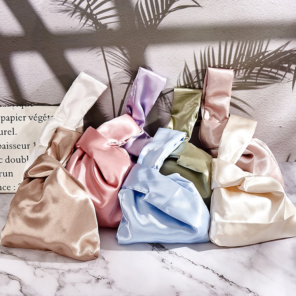 Women Silk Satin Knot Wrist Ba - Luxury Bags Consignment บทวิจารณ์และราคา
