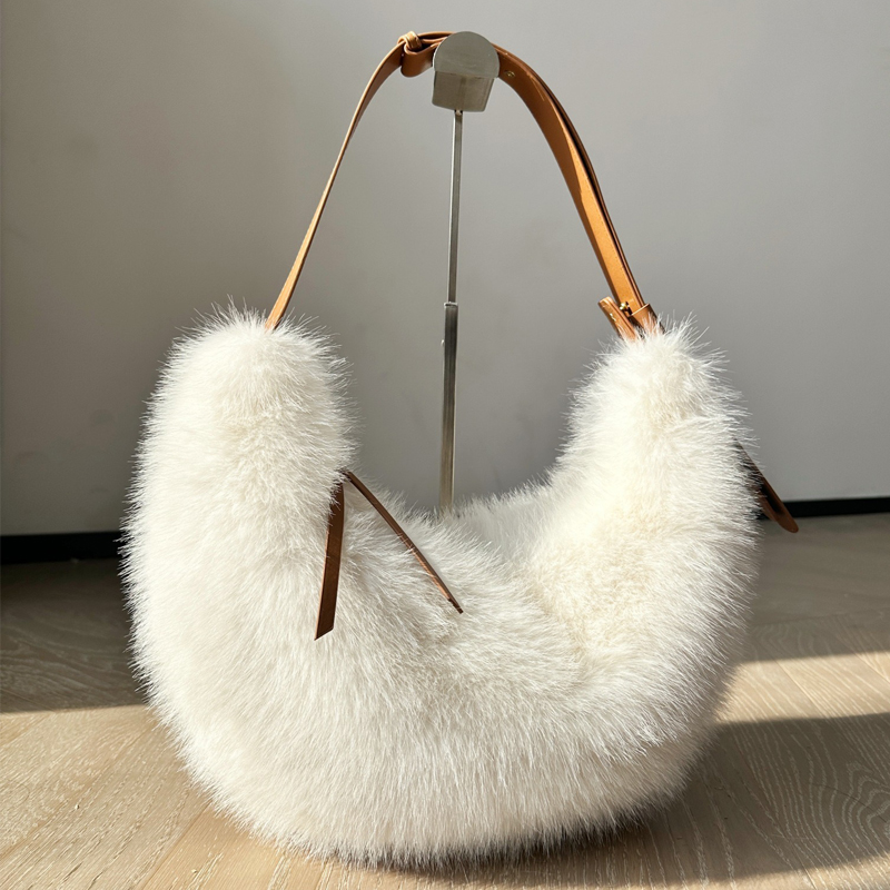 Fashion Faux Fur Half Moon Bag - Luxury Bags 2026 บทวิจารณ์และราคา