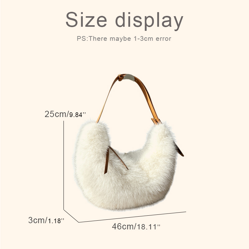 Fashion Faux Fur Half Moon Bag - Luxury Bags 2026 บทวิจารณ์และราคา