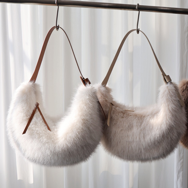 Fashion Faux Fur Half Moon Bag - Luxury Bags 2026 บทวิจารณ์และราคา