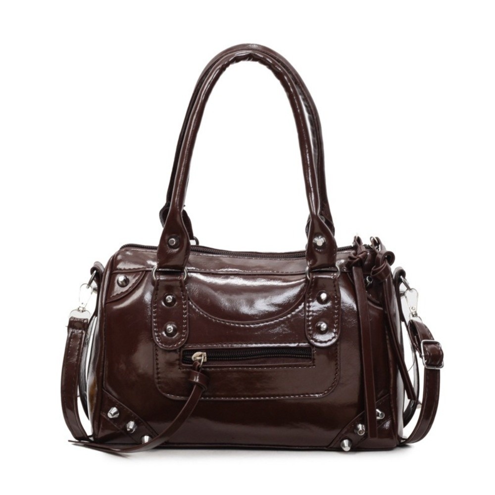 Fashion Rivets Pillow Bag Larg - Top Handle Patent Bag บทวิจารณ์และราคา