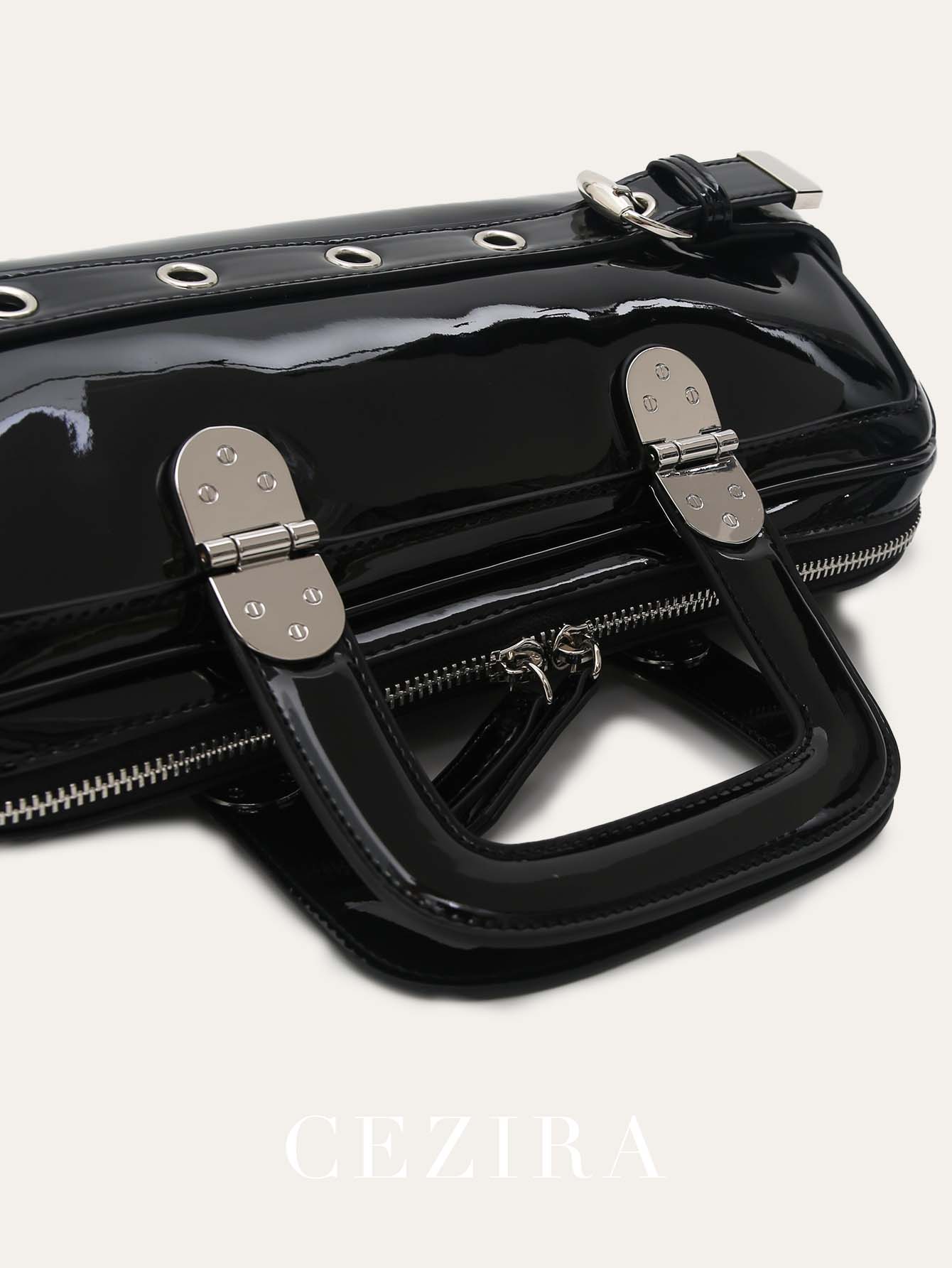 CEZIRA Fashion Punk Patent PU  - Top Handle Patent Bag บทวิจารณ์และราคา