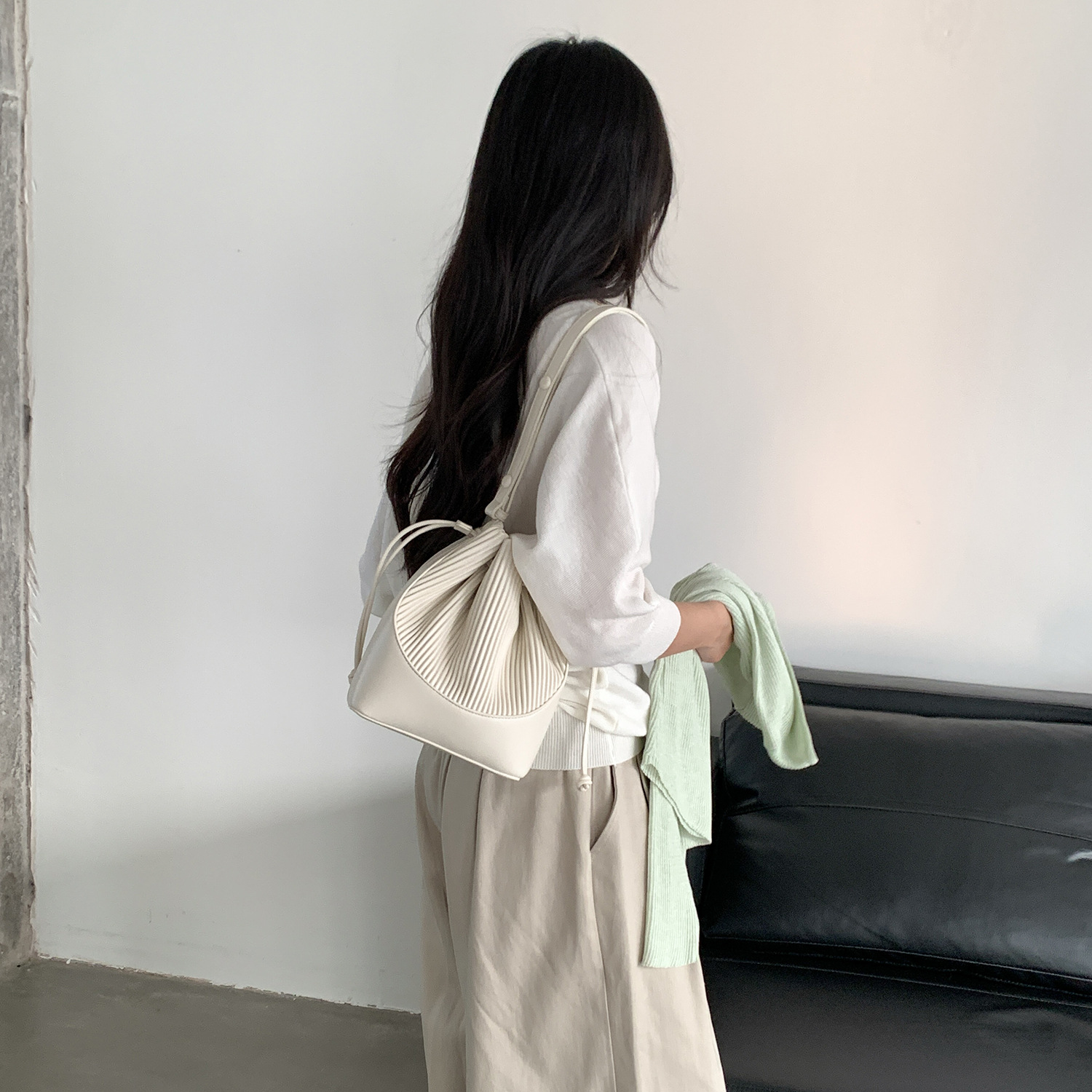 Fashion Pleated women Bucket S - Luxury Bags Korea บทวิจารณ์และราคา