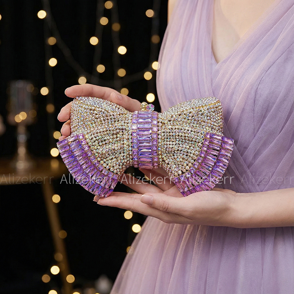 Alizekerr Bow Crystal Evening  - Luxury Bags Consignment บทวิจารณ์และราคา
