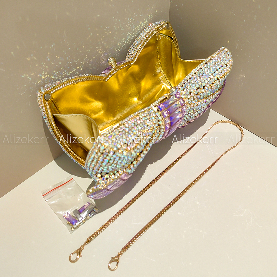 Alizekerr Bow Crystal Evening  - Luxury Bags Consignment บทวิจารณ์และราคา