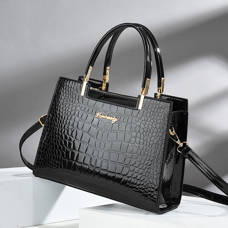 Crocodile Embossed Tote Bag, P - Top Handle Patent Bag บทวิจารณ์และราคา