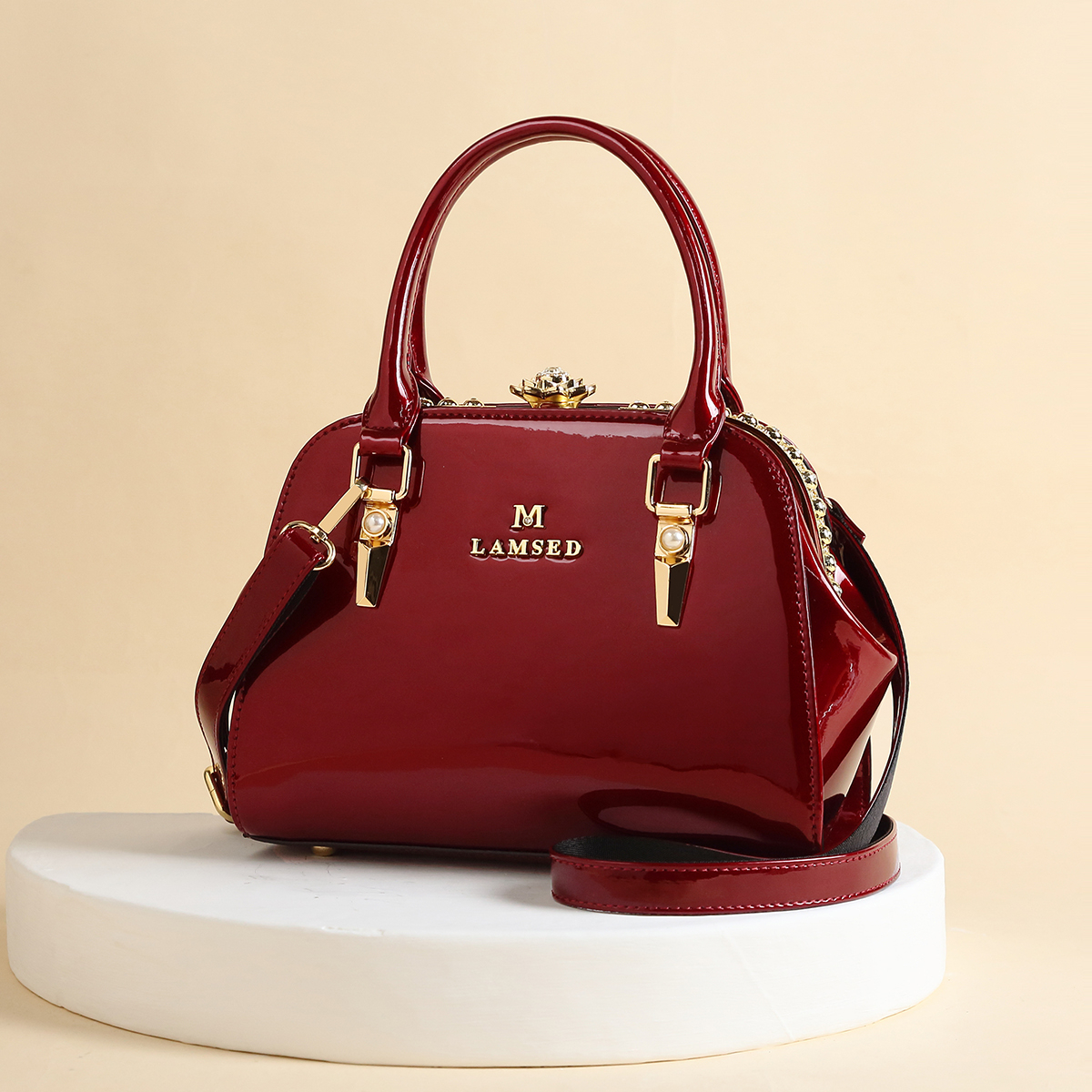 Glamorous Glossy Patent Satche - Top Handle Patent Bag บทวิจารณ์และราคา