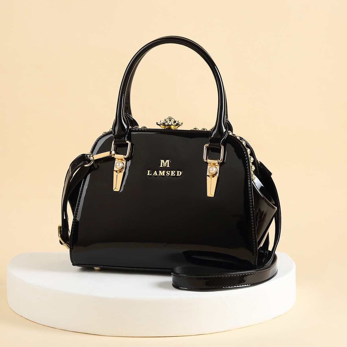 Glamorous Glossy Patent Satche - Top Handle Patent Bag บทวิจารณ์และราคา