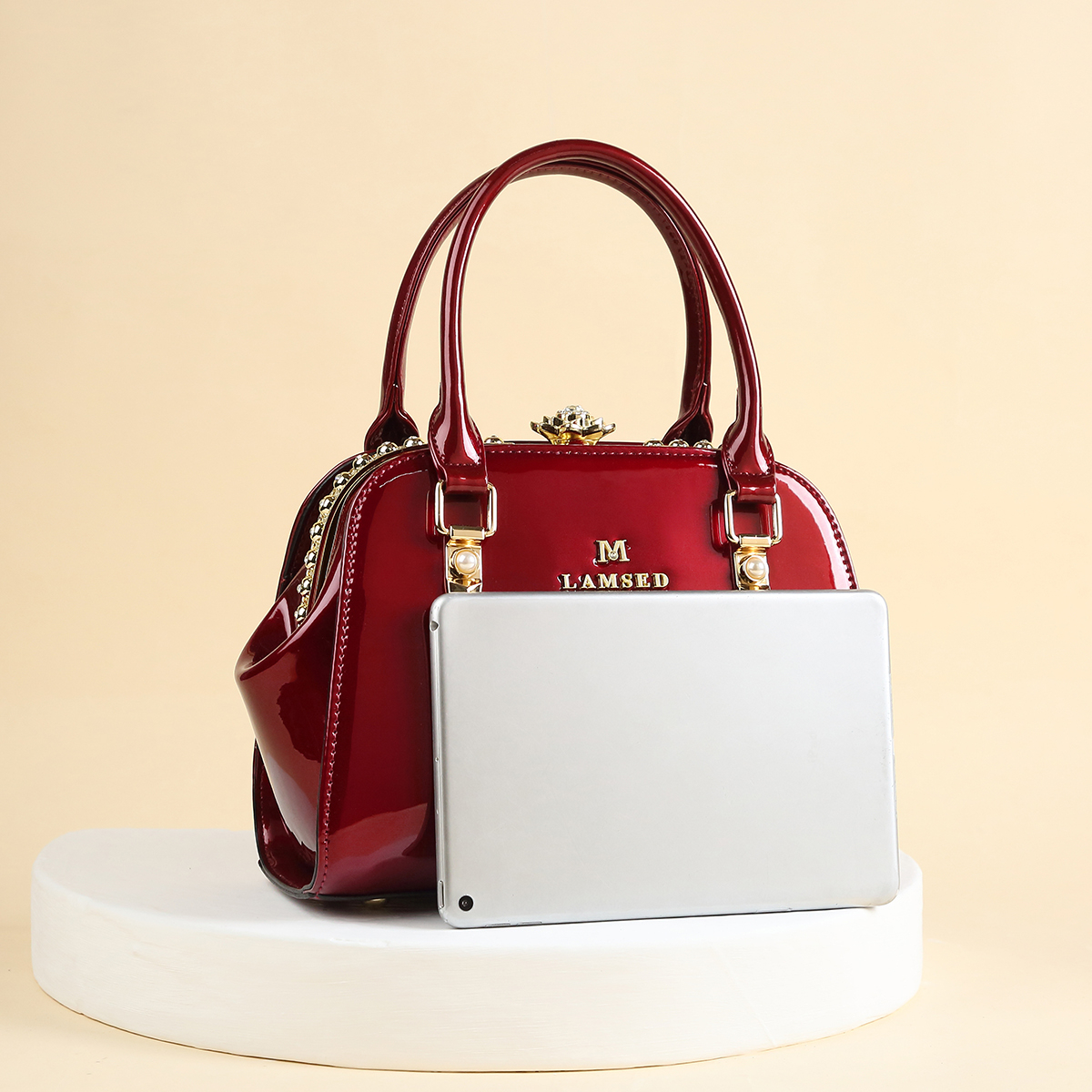 Glamorous Glossy Patent Satche - Top Handle Patent Bag บทวิจารณ์และราคา