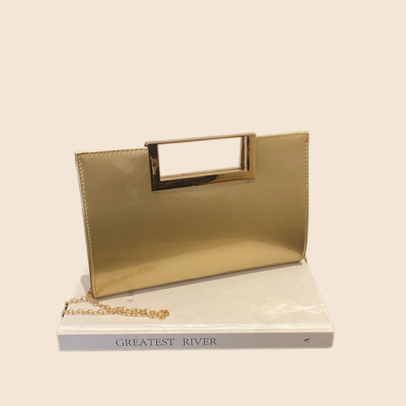 Gold Patent Leather Clutch Pur - Top Handle Patent Bag บทวิจารณ์และราคา