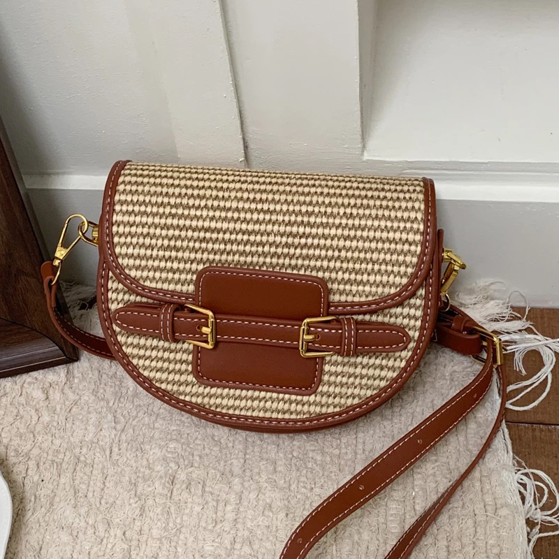 England Style Mini Straw Saddl - Luxury Bags Design บทวิจารณ์และราคา