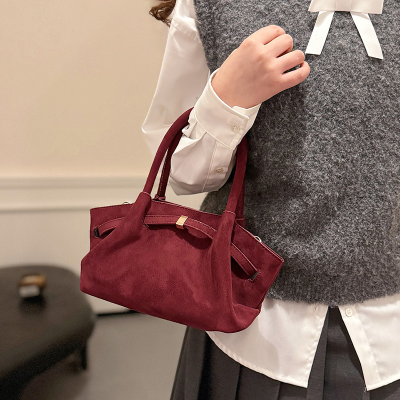 MOODS Burgundy Round Top-handl - Luxury Bags Medium Size บทวิจารณ์และราคา