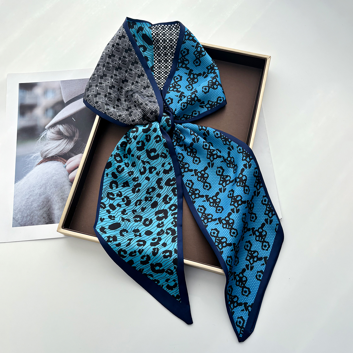 Leopard Printed Skinny Scarf F - Luxury Bags Design บทวิจารณ์และราคา