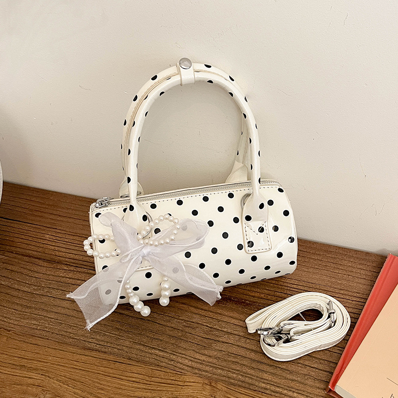Korean Polka Dot Mini Handbag  - Top Handle Patent Bag บทวิจารณ์และราคา