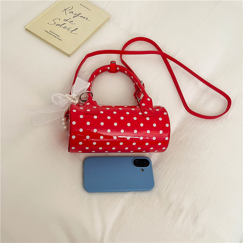 Korean Polka Dot Mini Handbag  - Top Handle Patent Bag บทวิจารณ์และราคา