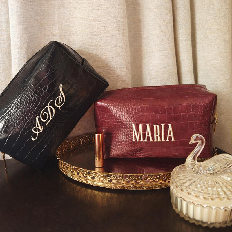 Embroidered Croc Makeup Bag Pe - Luxury Bags Vegan บทวิจารณ์และราคา