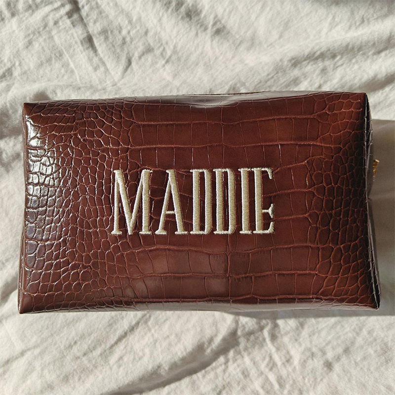 Embroidered Croc Makeup Bag Pe - Luxury Bags Vegan บทวิจารณ์และราคา