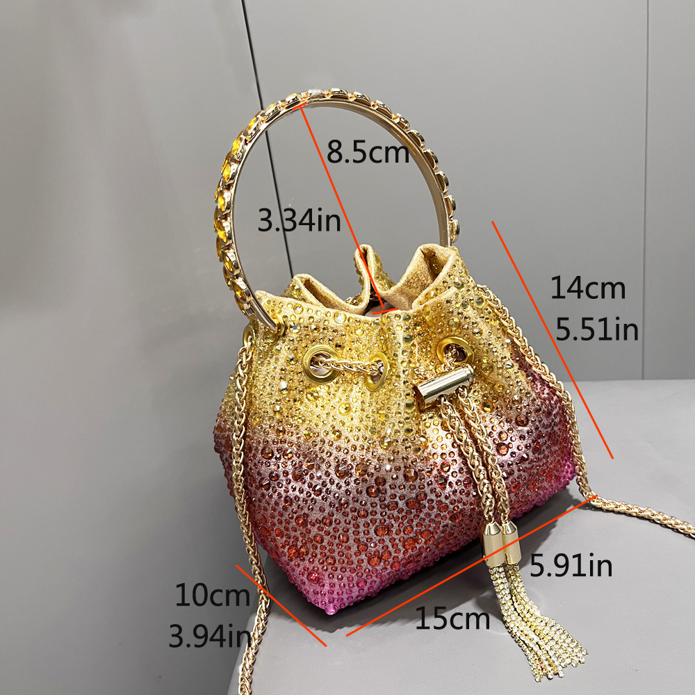 Handle Rhinestones Evening clu - Luxury Bags Medium Size บทวิจารณ์และราคา